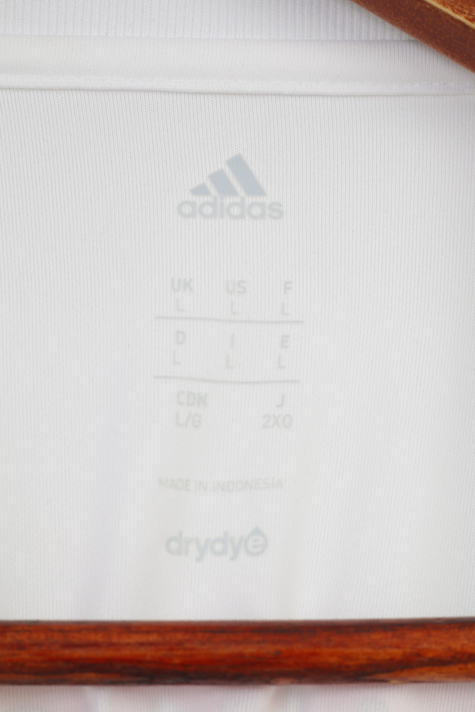 ADIDAS Men L Shirt Climacool  Sportswear White Football Training Top