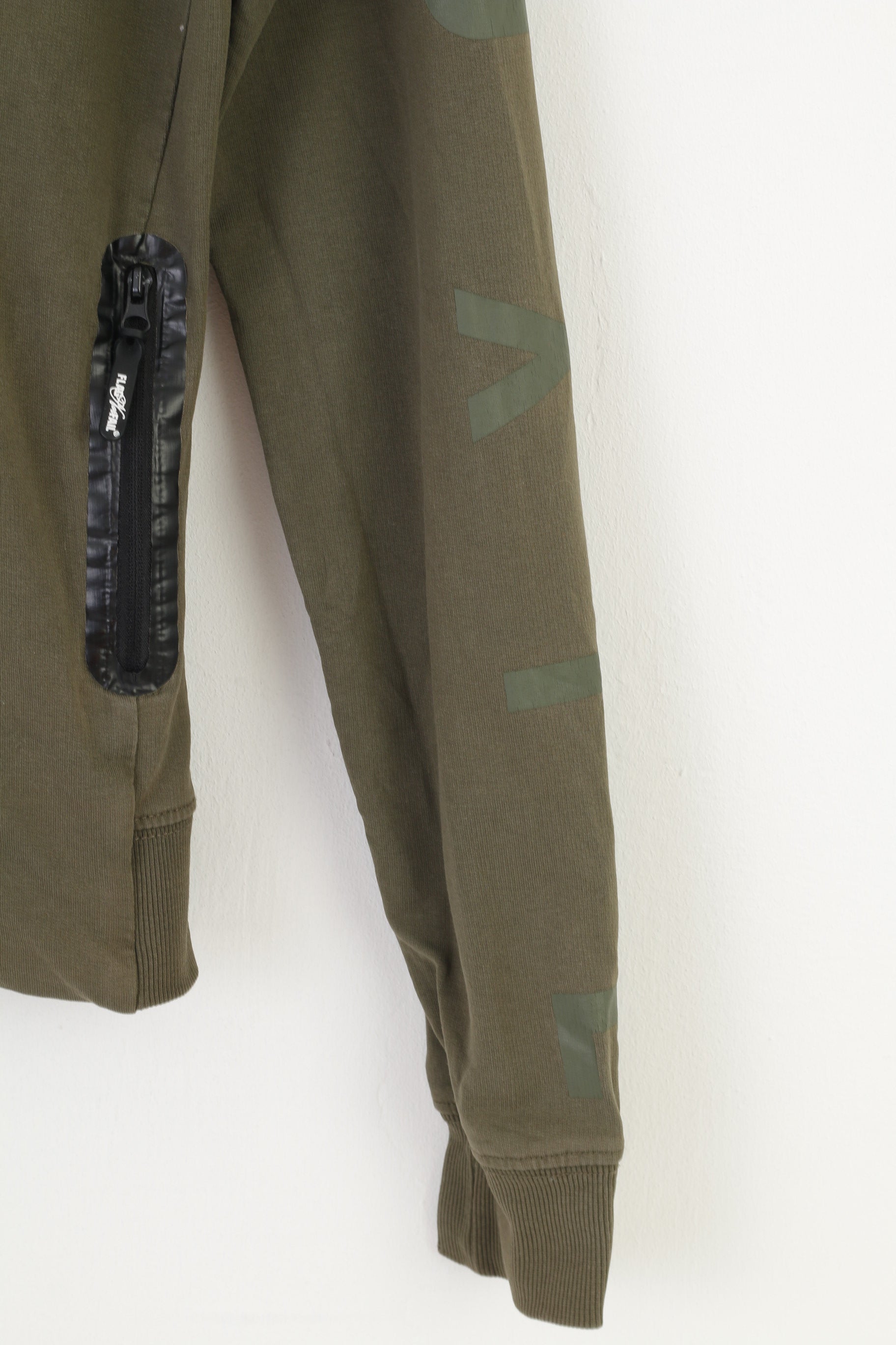 Flag for fail Women S Sweatshirt Full Zipper Khaki Vintage Cotton Training Top