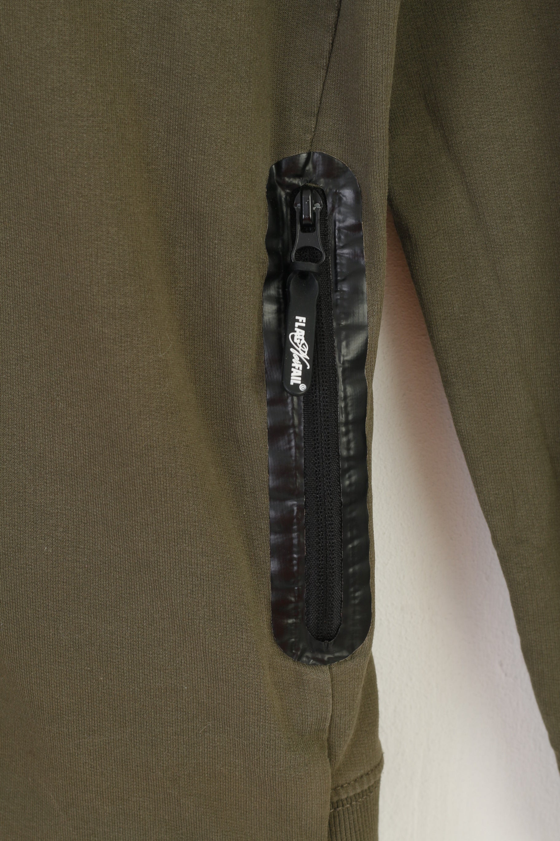 Flag for fail Women S Sweatshirt Full Zipper Khaki Vintage Cotton Training Top