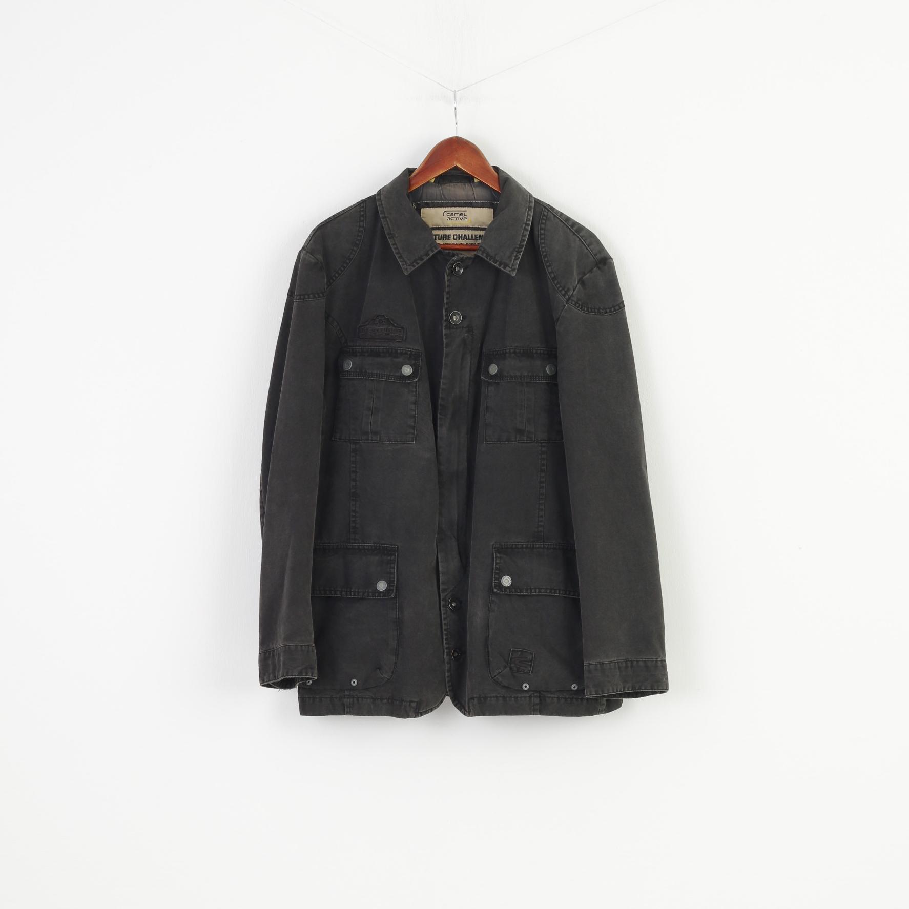 Camel Active Men L Jacket  Grey  Outwear Full Zipper Pockets Top