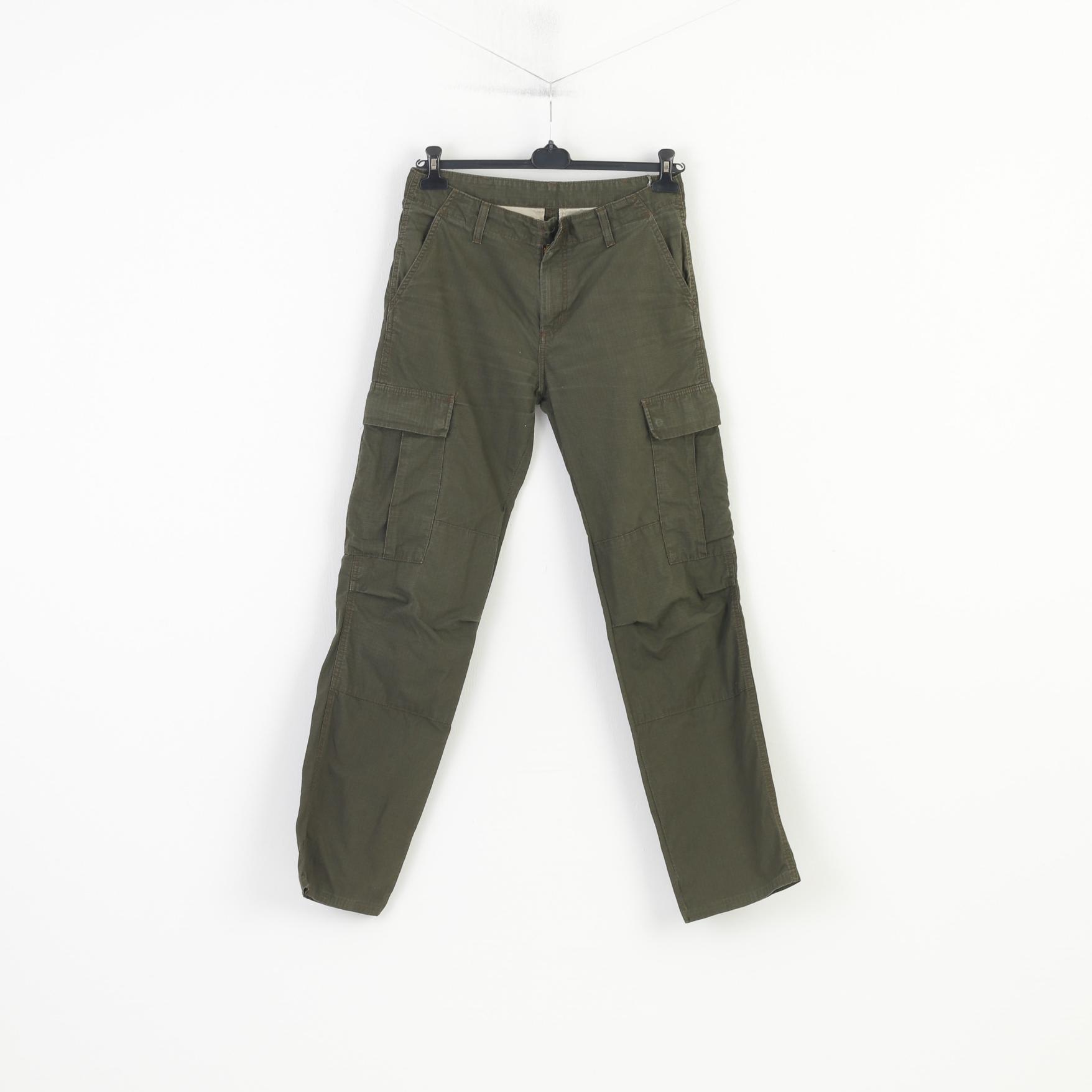 Carhartt Men M Trousers Khaki Wide Leg Vintage Pockets Pants