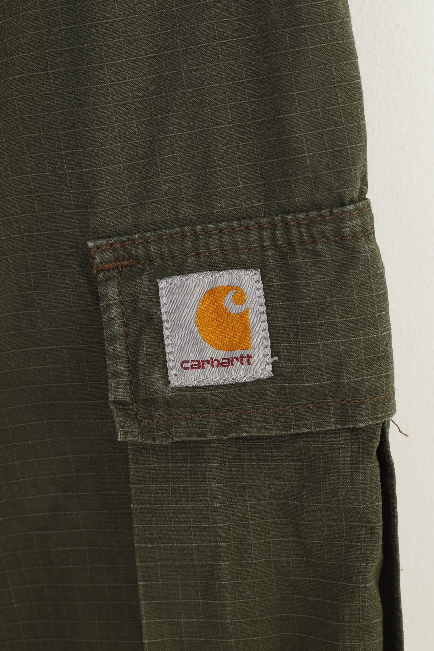Carhartt Men M Trousers Khaki Wide Leg Vintage Pockets Pants