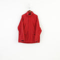 Timberland Men L Jacket Red Full Zipper Vintage Hood Outwear Cotton Nylon Pockets Top