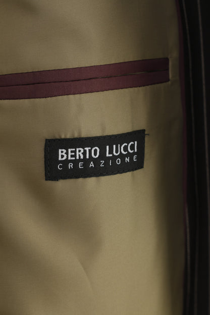 Berto Lucci Creazione Men 60 50 Blazer Giacca petto classico moda a righe nere