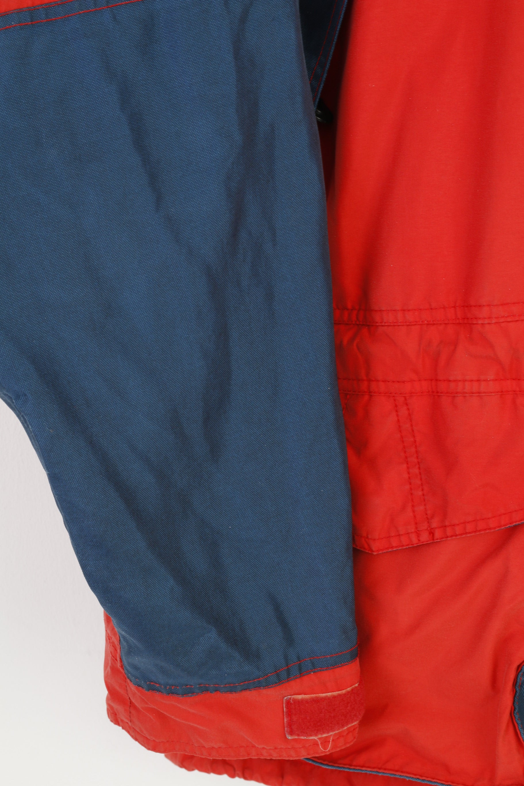 Helly Hansen Men XL Jacket Hood Red Pockets Vintage Nylon Full Zipper Outwear Top