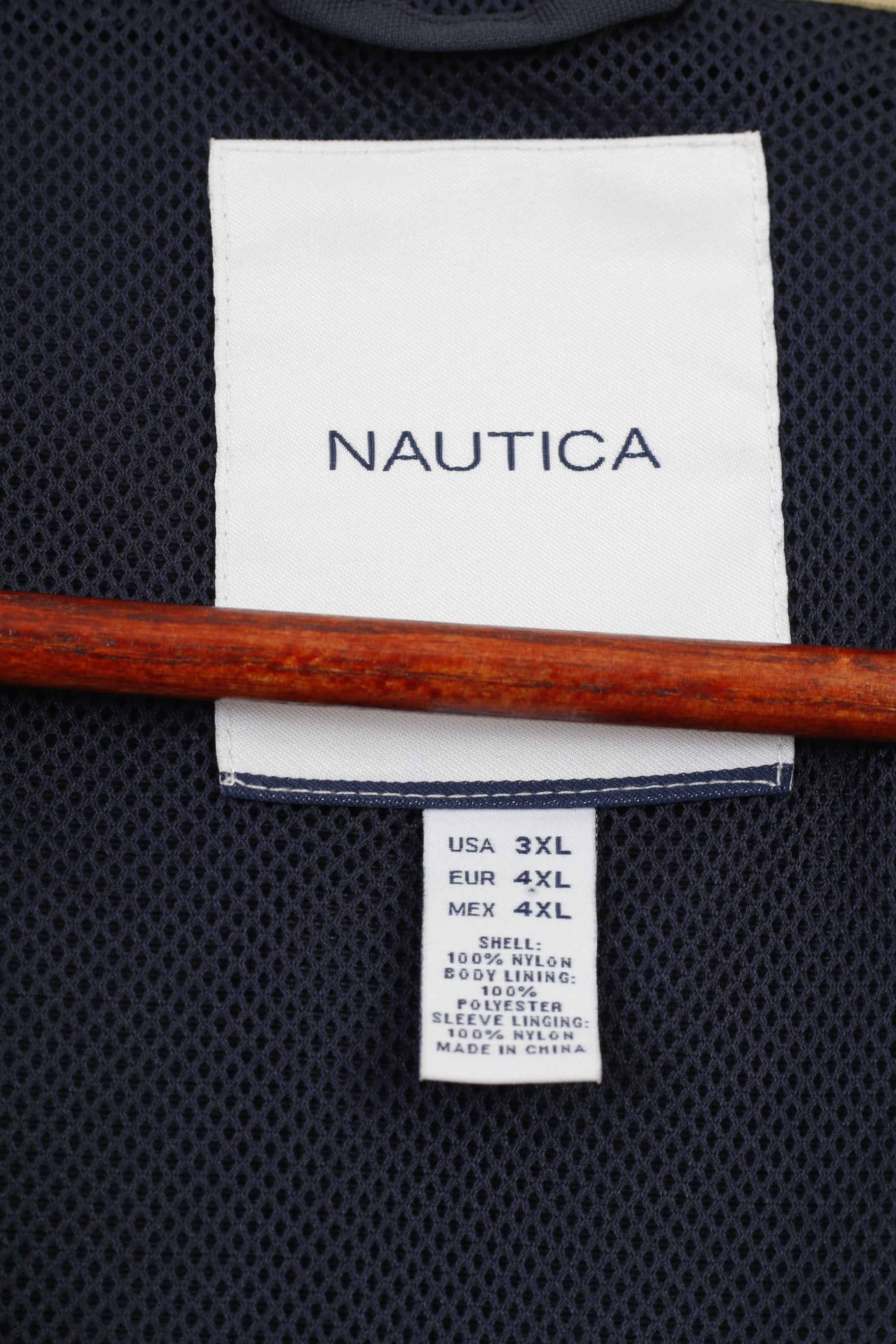 Nautica Men 4XL Jacket Nylon Navy Blue Full Zipper  Outwear Top