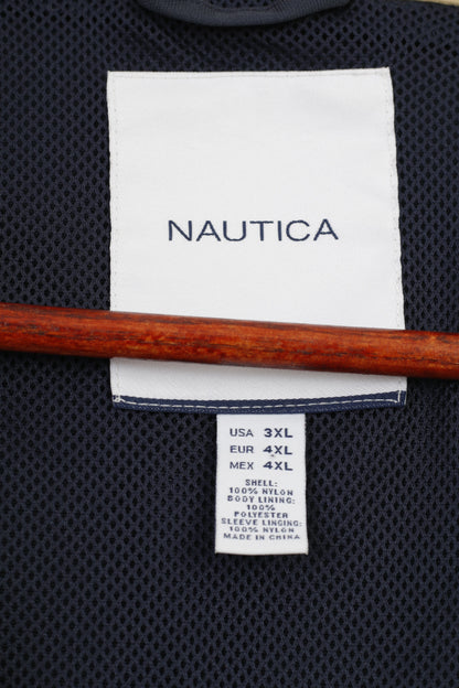 Nautica hommes 4XL veste en Nylon bleu marine pleine fermeture éclair vêtements d'extérieur haut