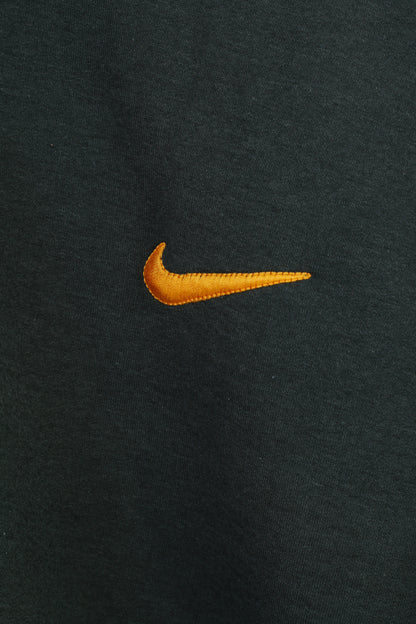 Nike Men XXL Sweatshirt Col en V vintage années 90 Coton Vert Sweat à capuche Service Top