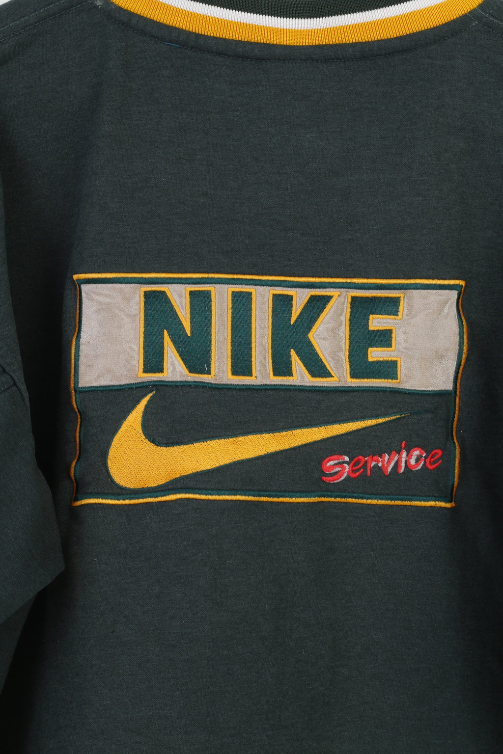 Felpa Nike da uomo XXL con scollo a V vintage anni '90 in cotone verde con cappuccio