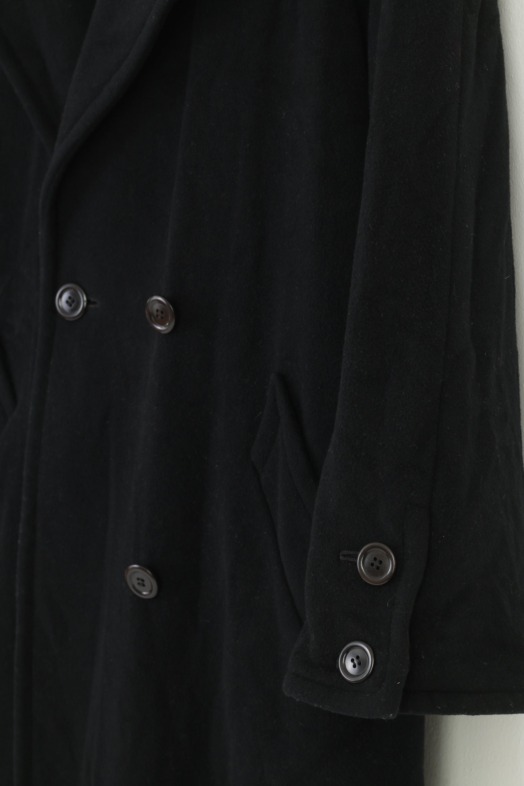 Richard Muller Petite Mademoiselle Woman M Coat Black Wool  Buttons West Germany Top
