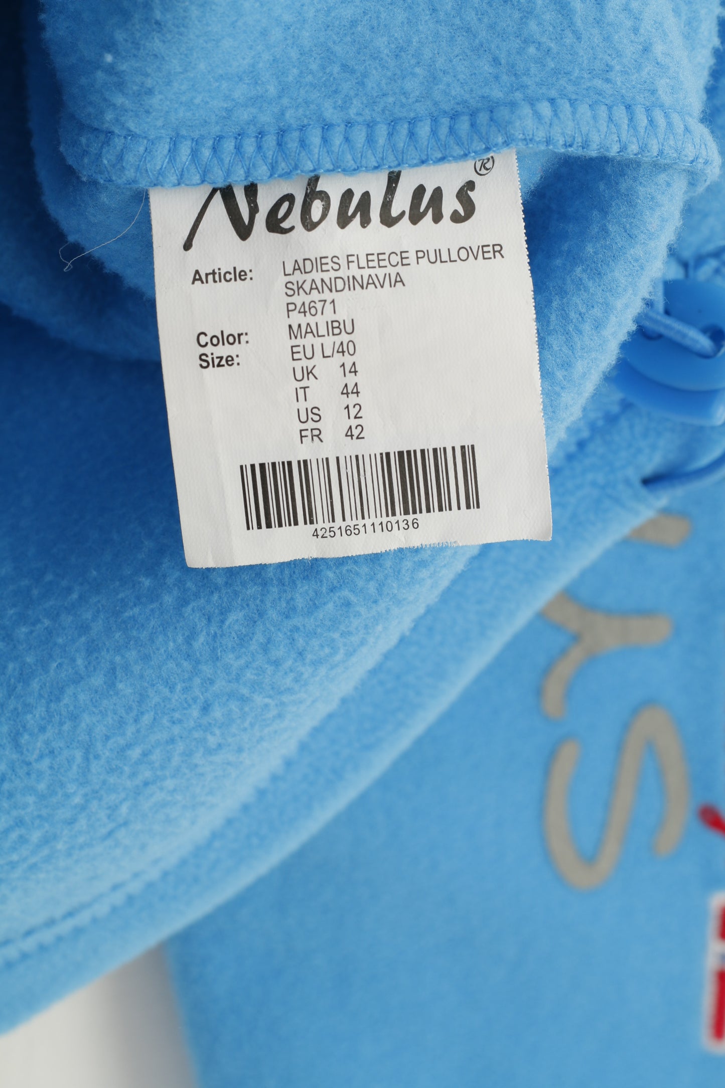 Nebulus Woman L Fleece Blue Mountain Sweat-shirt à col zippé pour l'extérieur