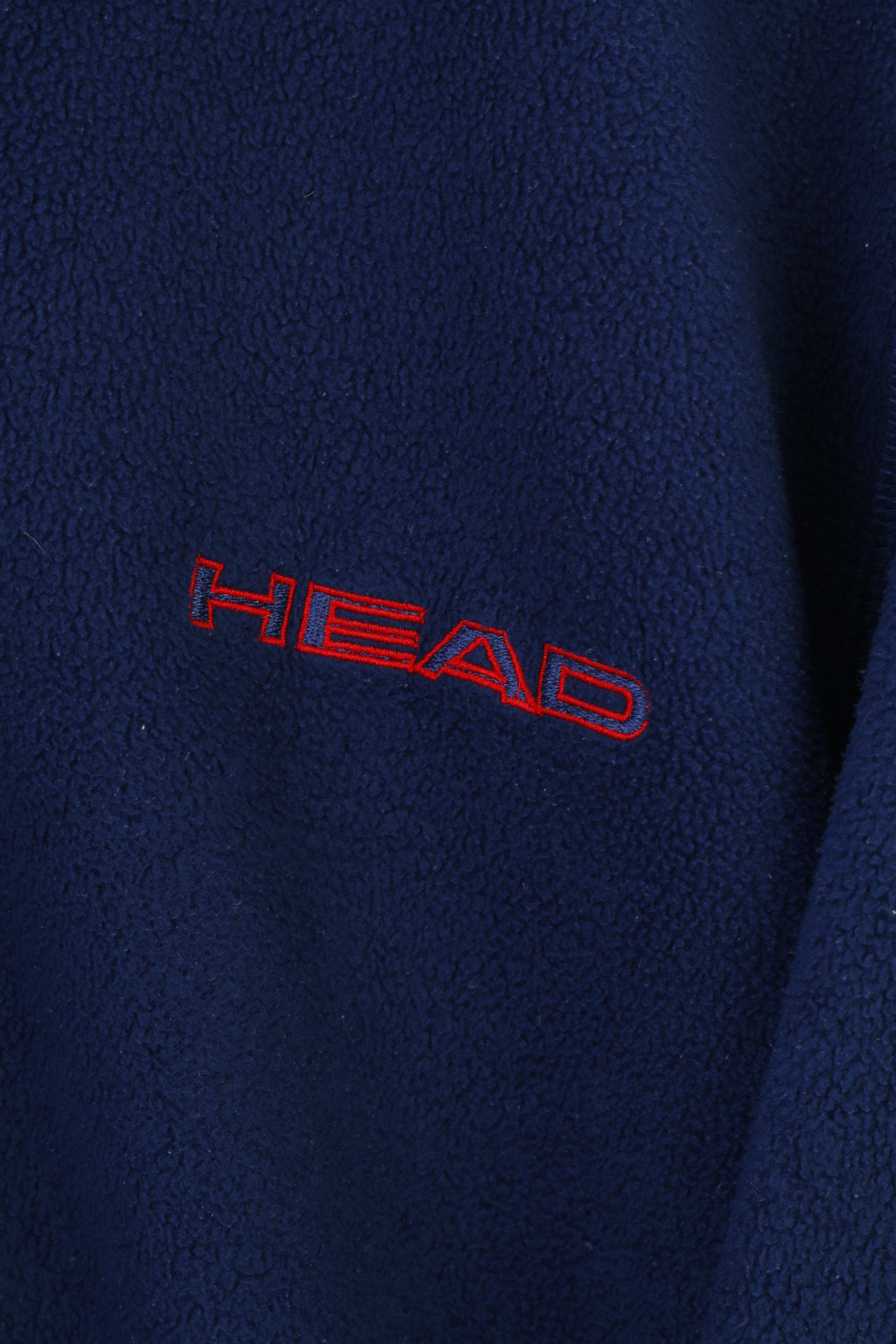 Head Men S Fleece Zip Neck Navy Padded Vintage Sweatshirt Top