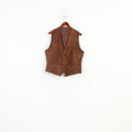 Vintage Men 50 Vest Brown Leather Bottoms Classic Vintage V Neck Top