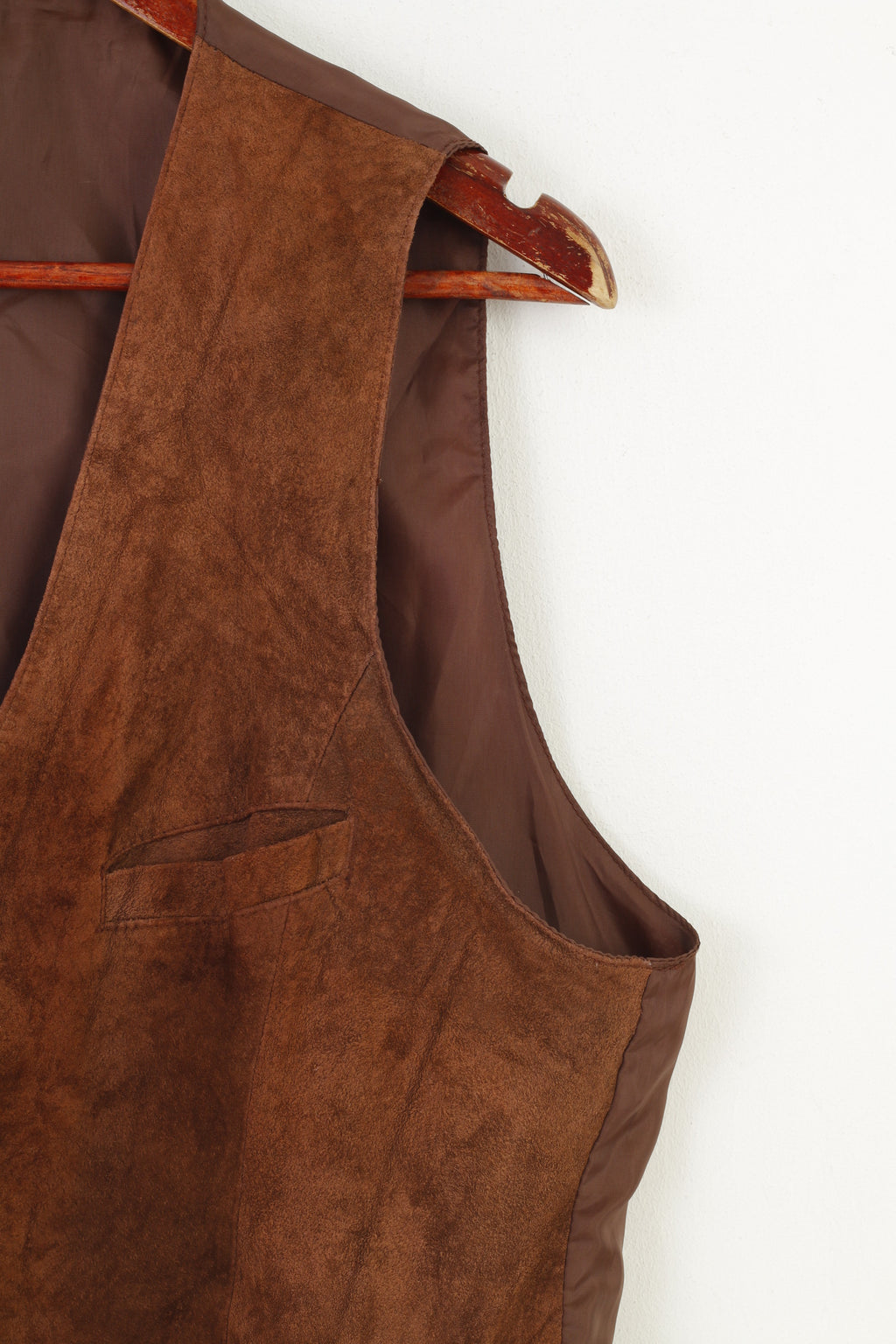 Vintage Men 50 40 Vest Brown Leather Bottoms Classic Vintage V Neck Top