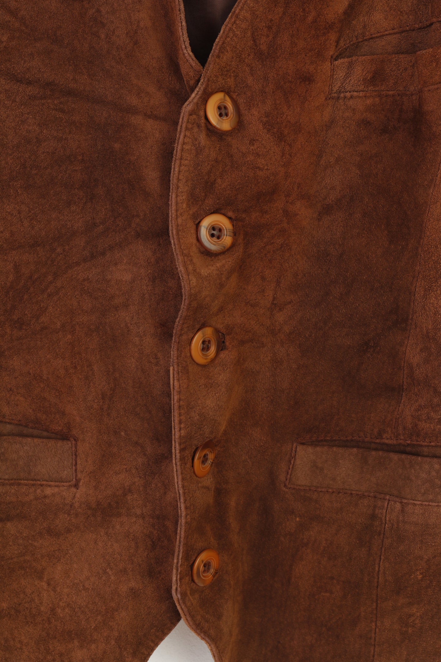 Vintage Men 50 Vest Brown Leather Bottoms Classic Vintage V Neck Top