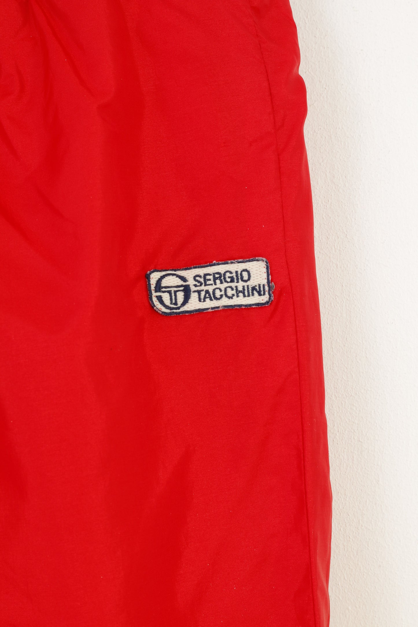 Sergio Tacchini Women 12 M Trousers Red Vintage 90s Sportswear Nylon Training Pants