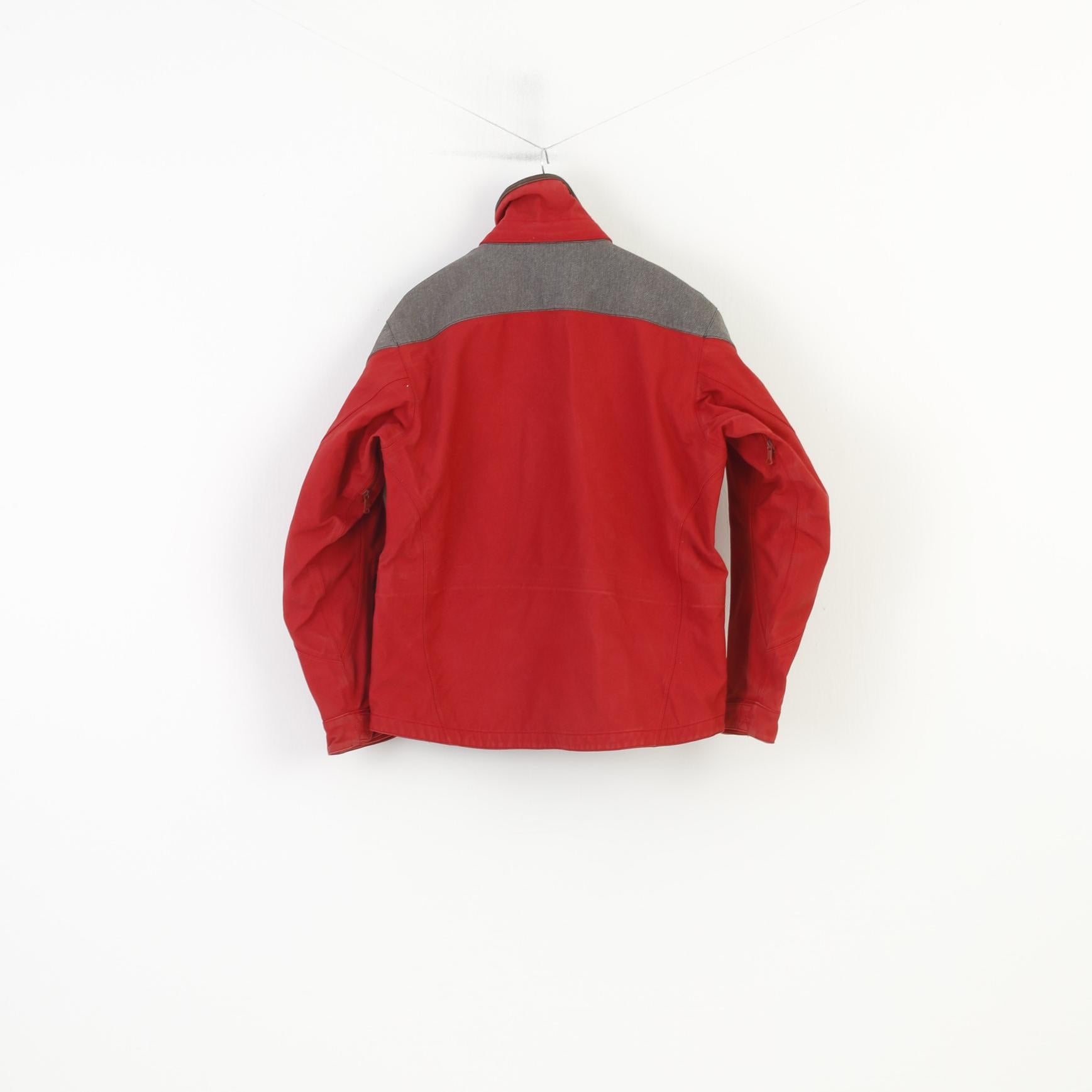 Fretex Hommes L Veste Fermeture Éclair Complète Rouge Outwear Haut Vintage