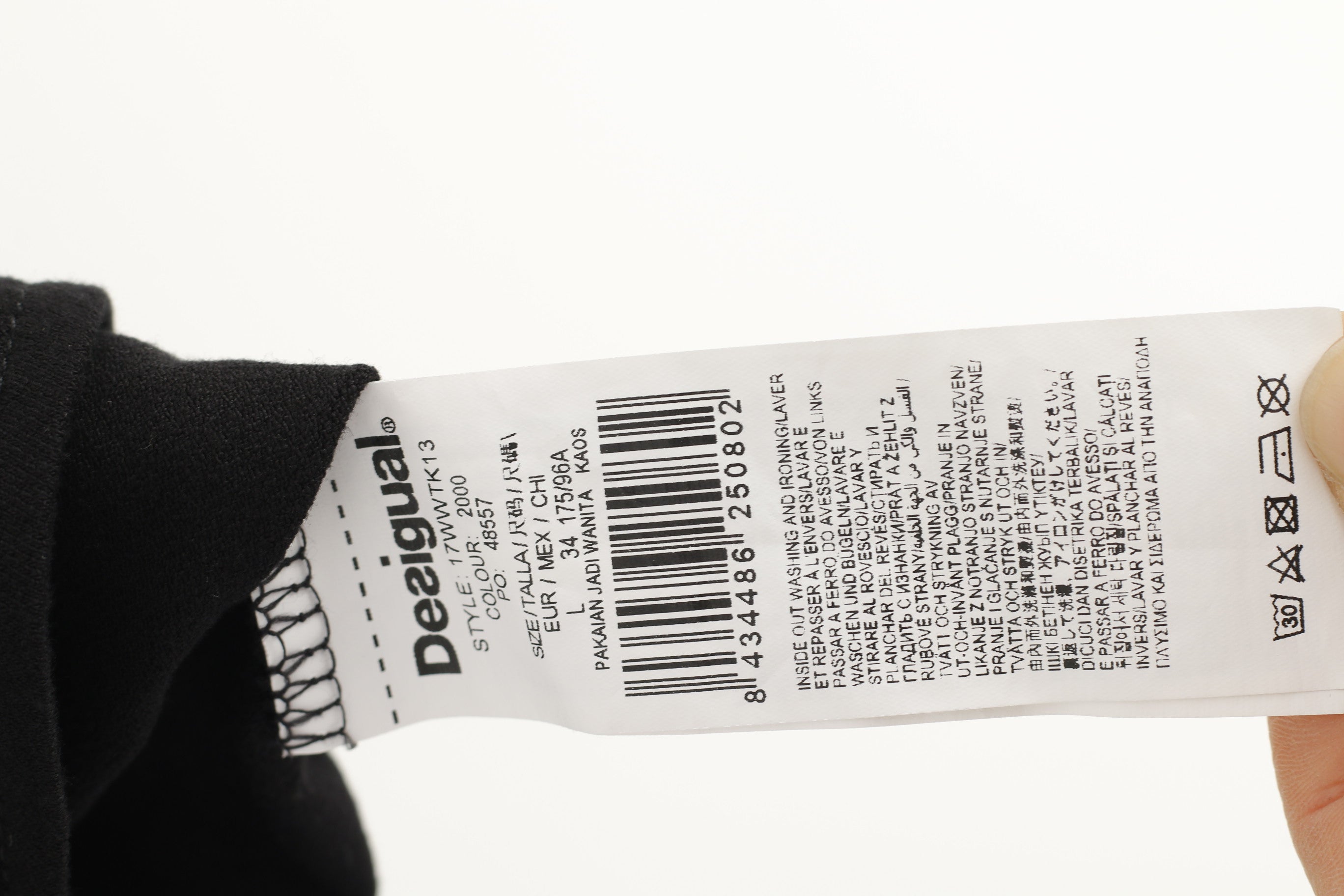 Desigual Woman L Shirt Black Long Sleeve Lace Boho Wide Sleeves Top