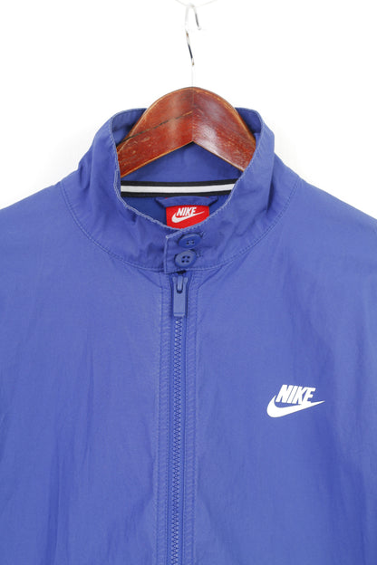 Nike hommes M veste bleu marine coton pleine fermeture éclair vêtements de sport haut