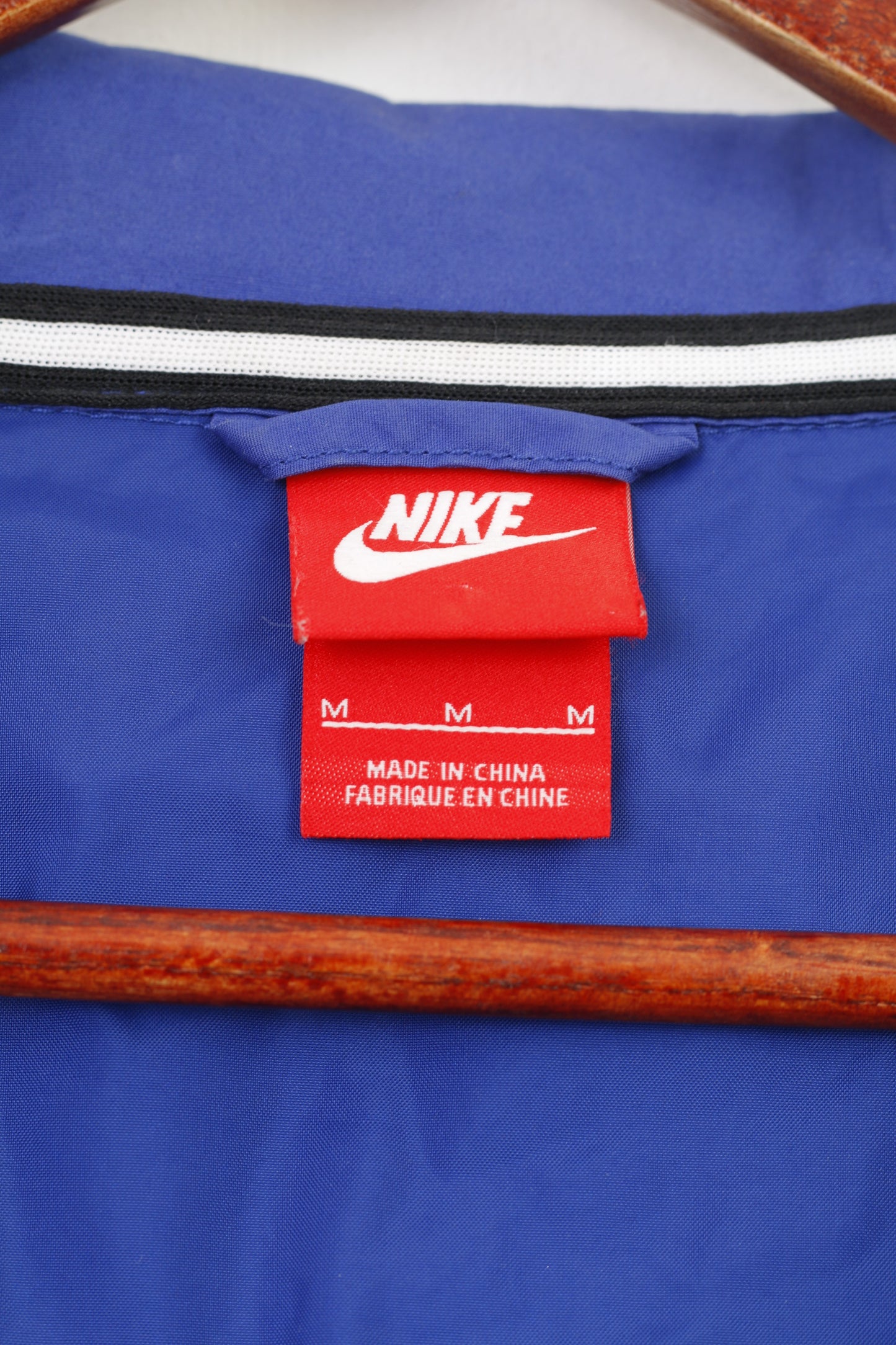 Nike hommes M veste bleu marine coton pleine fermeture éclair vêtements de sport haut