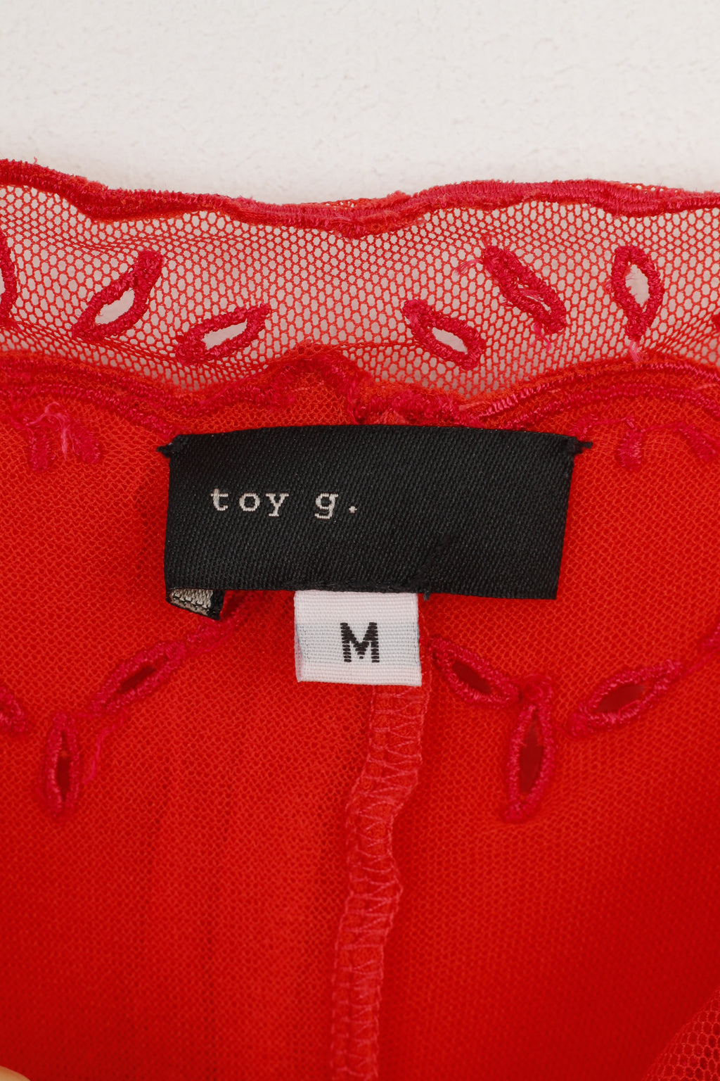 Toy G. Women M Sleep Dress Red Silk Flower Print Sleevelees Sleepwear