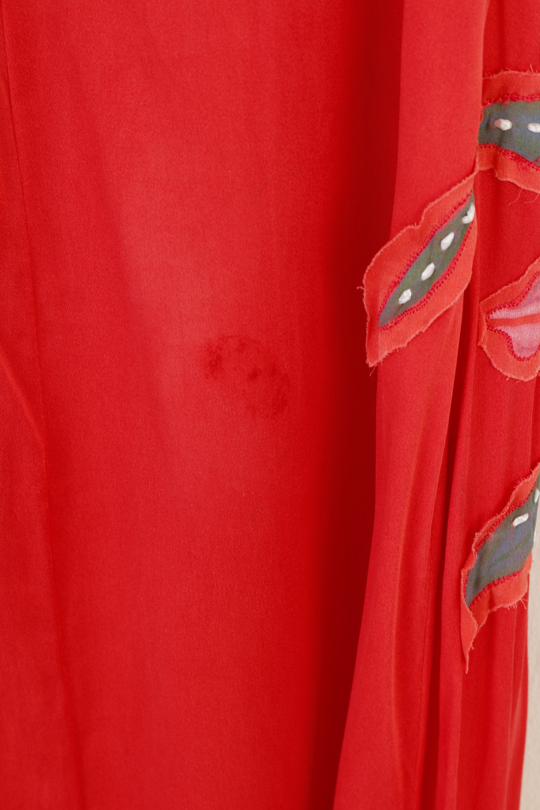 Toy G. Women M Sleep Dress Red Silk Flower Print Sleevelees Sleepwear