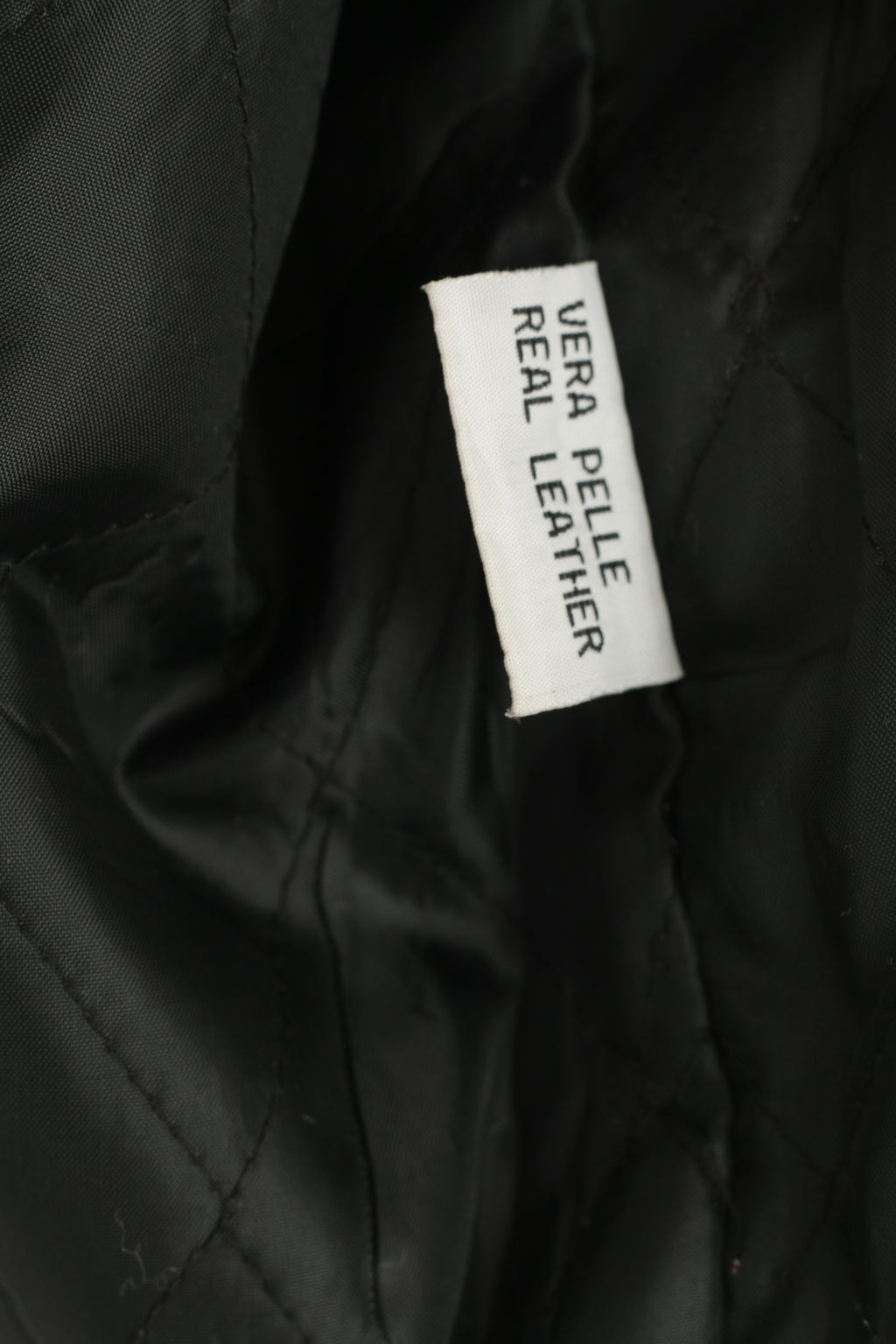 New Vintage Men 54 L Leather Jacket Black Full Zipper Collar Italian Style Top