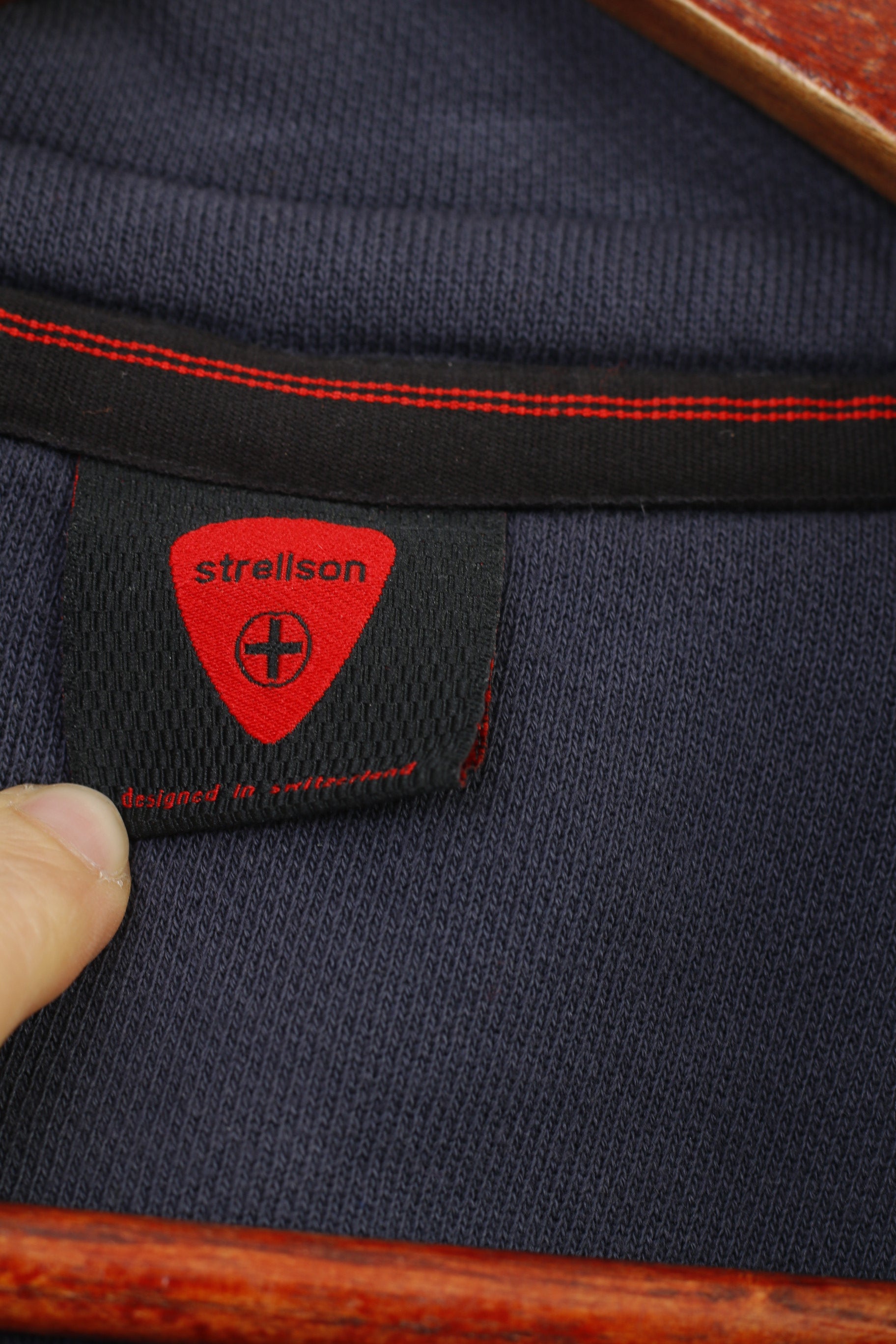 Strellson Men M Blazer Cotton Navy Blue Buttons Long Sleeve Top