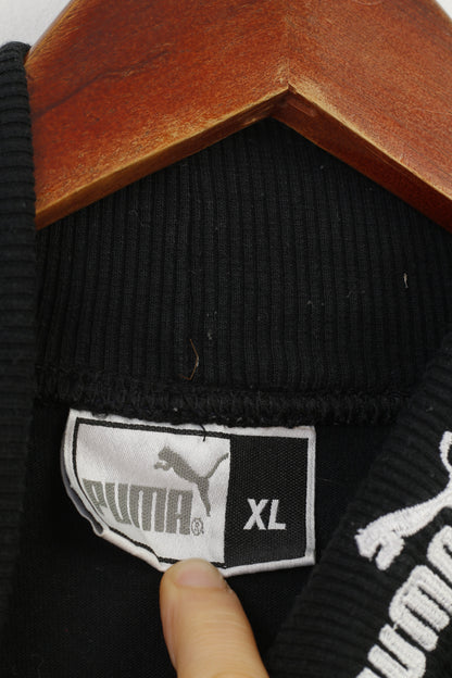 Puma Chemise XL pour homme Noir Vintage Golf Sportswear Haut en coton à manches longues