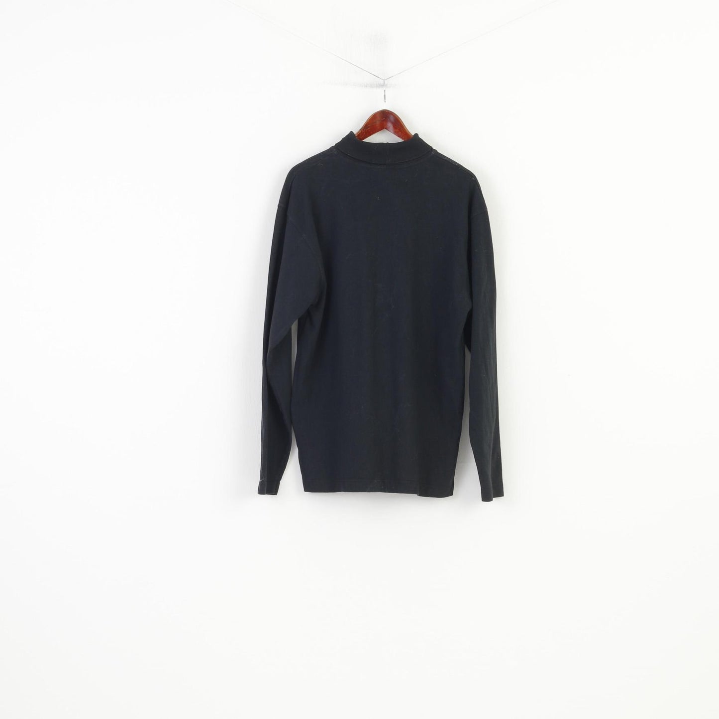 Puma Men XL Shirt Black Vintage Golf Sportswear Longsleeve Cotton Top