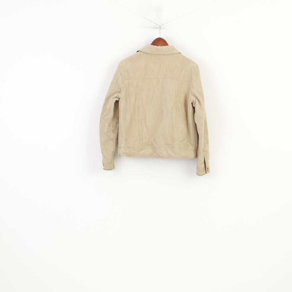 Ploumanac'h Femme 8 S Veste Rétro Coton Beige Bas Col Vintage Haut Rembourré