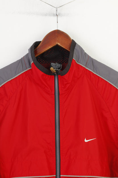 Nike Men 48 L Jacket Red Vintage Lightweight Full Zipper Outwear Sport Top