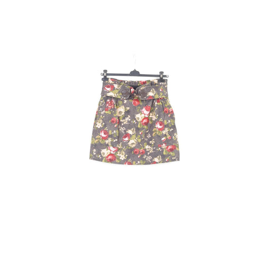 Love Moschino Woman M Skirt Cotton Flower Multicolour Zipper Top 