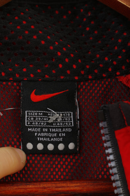 Nike Hommes 48 L Veste Rouge Vintage Léger Pleine Fermeture Éclair Outwear Sport Haut