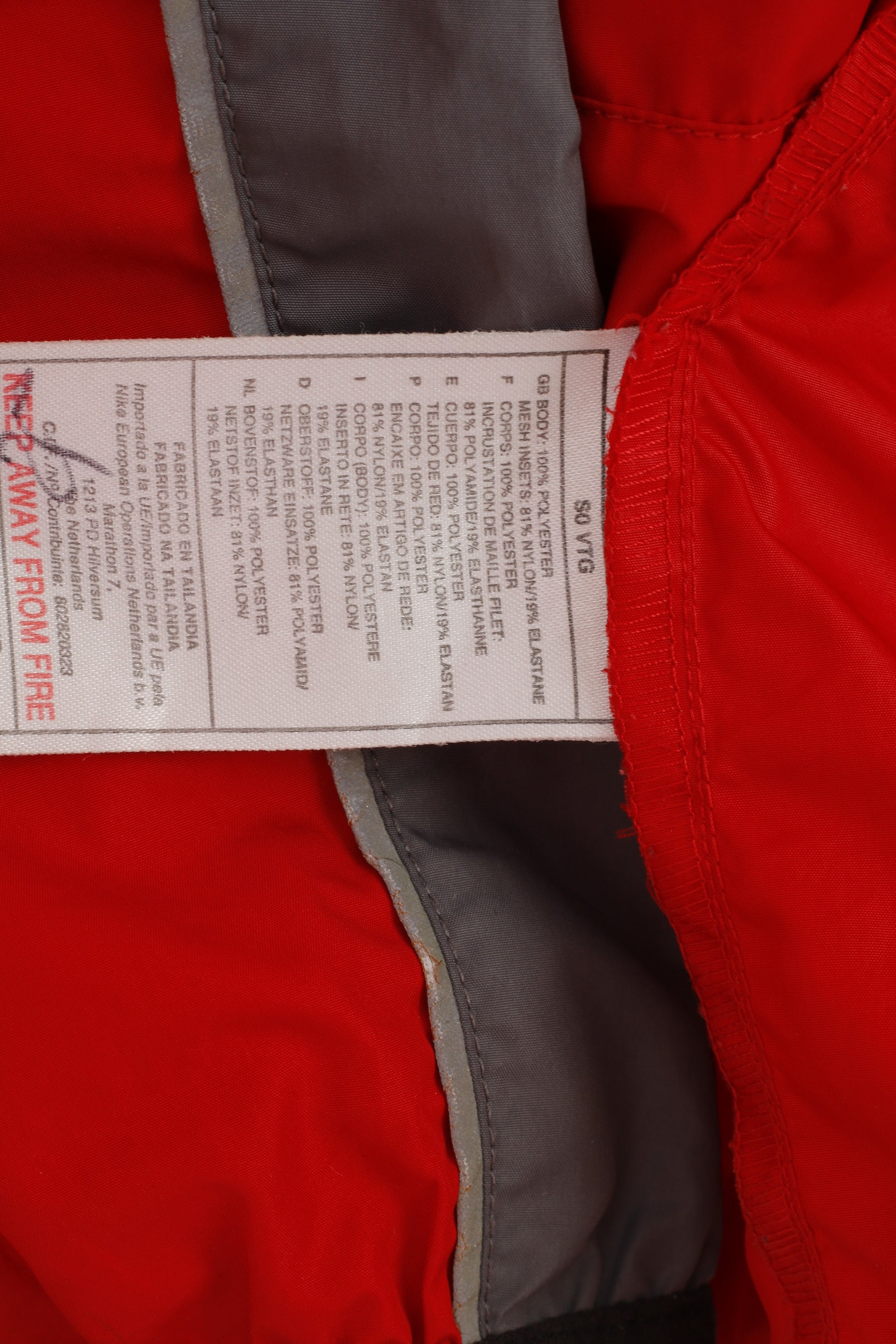 Nike Men 48 L Jacket Red Vintage Lightweight Full Zipper Outwear Sport Top