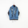 Active Swiss Design Women 40 L Jacket Blue Nylon  Retro Full Zipper Outwear Vintage Top
