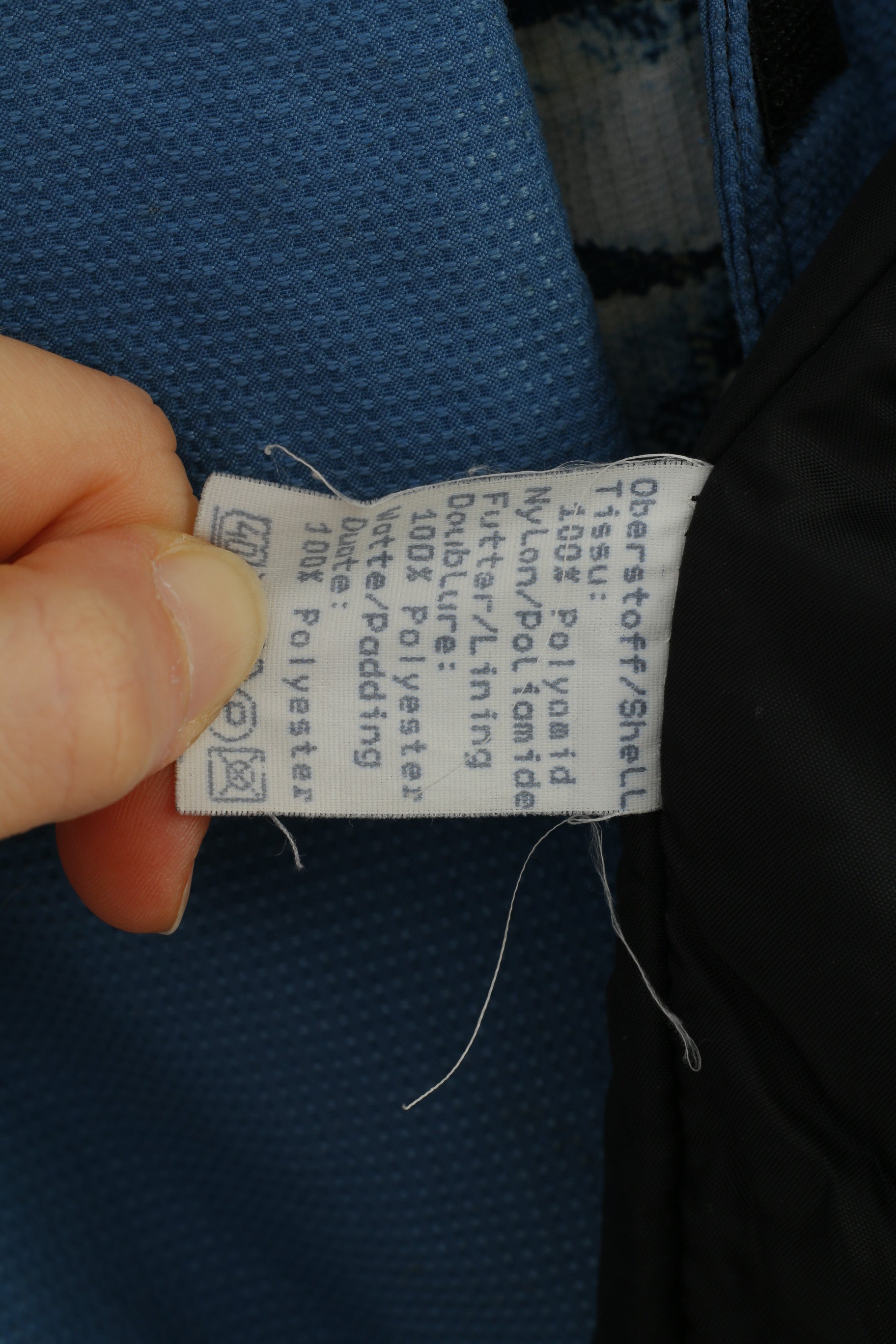 Active Swiss Design Women 40 L Jacket Blue Nylon  Retro Full Zipper Outwear Vintage Top