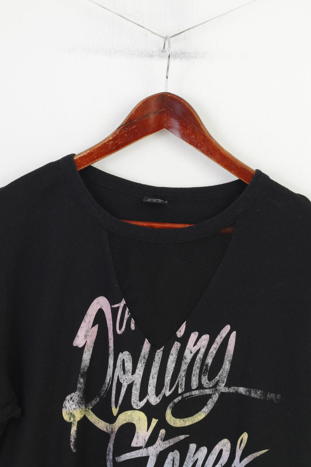 Atmosphere The Roling Stones Women 16 XL Shirt Black Cotton Rock Crew Neck Top