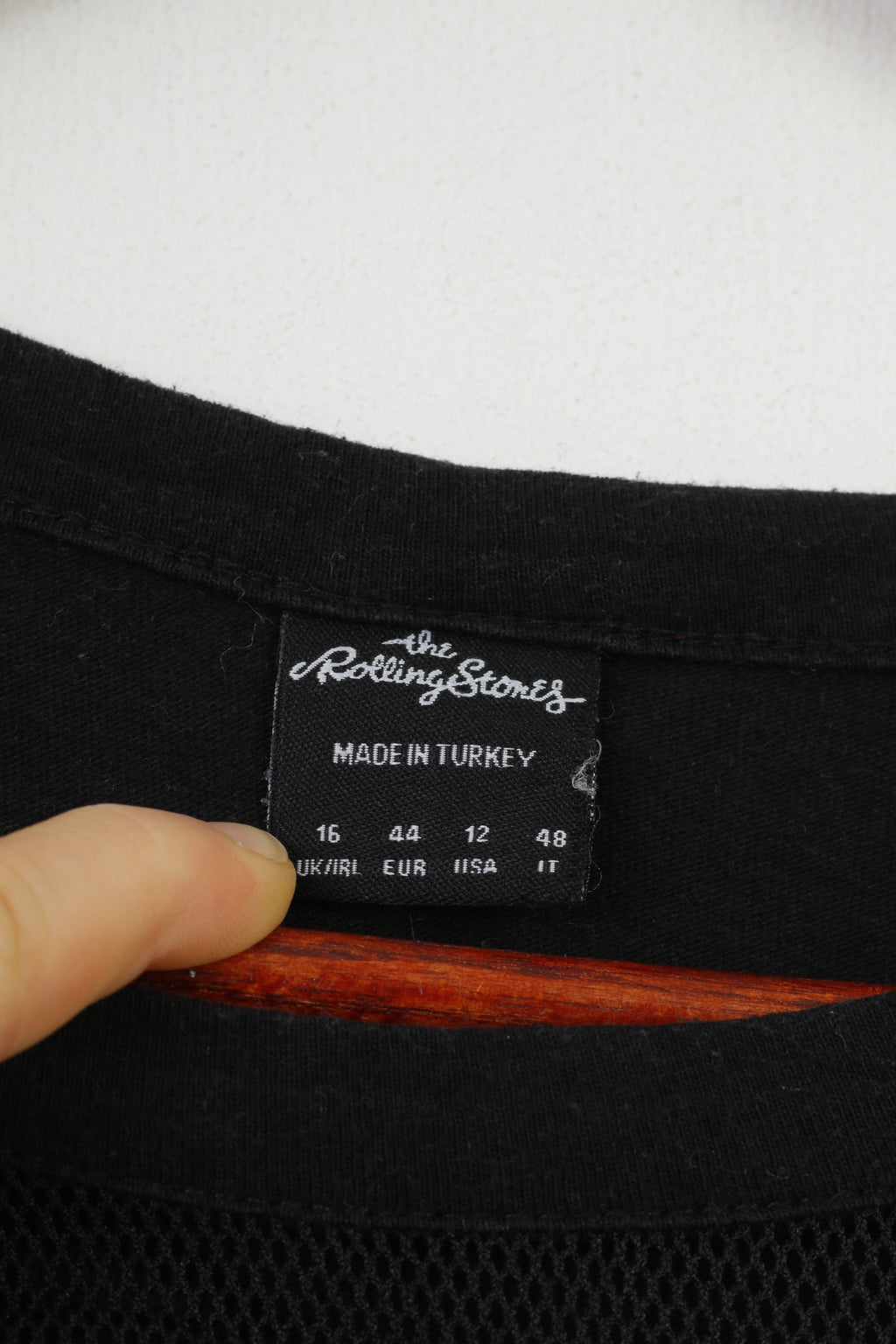 Atmosphere The Roling Stones Women 16 XL Shirt Black Cotton Rock Crew Neck Top