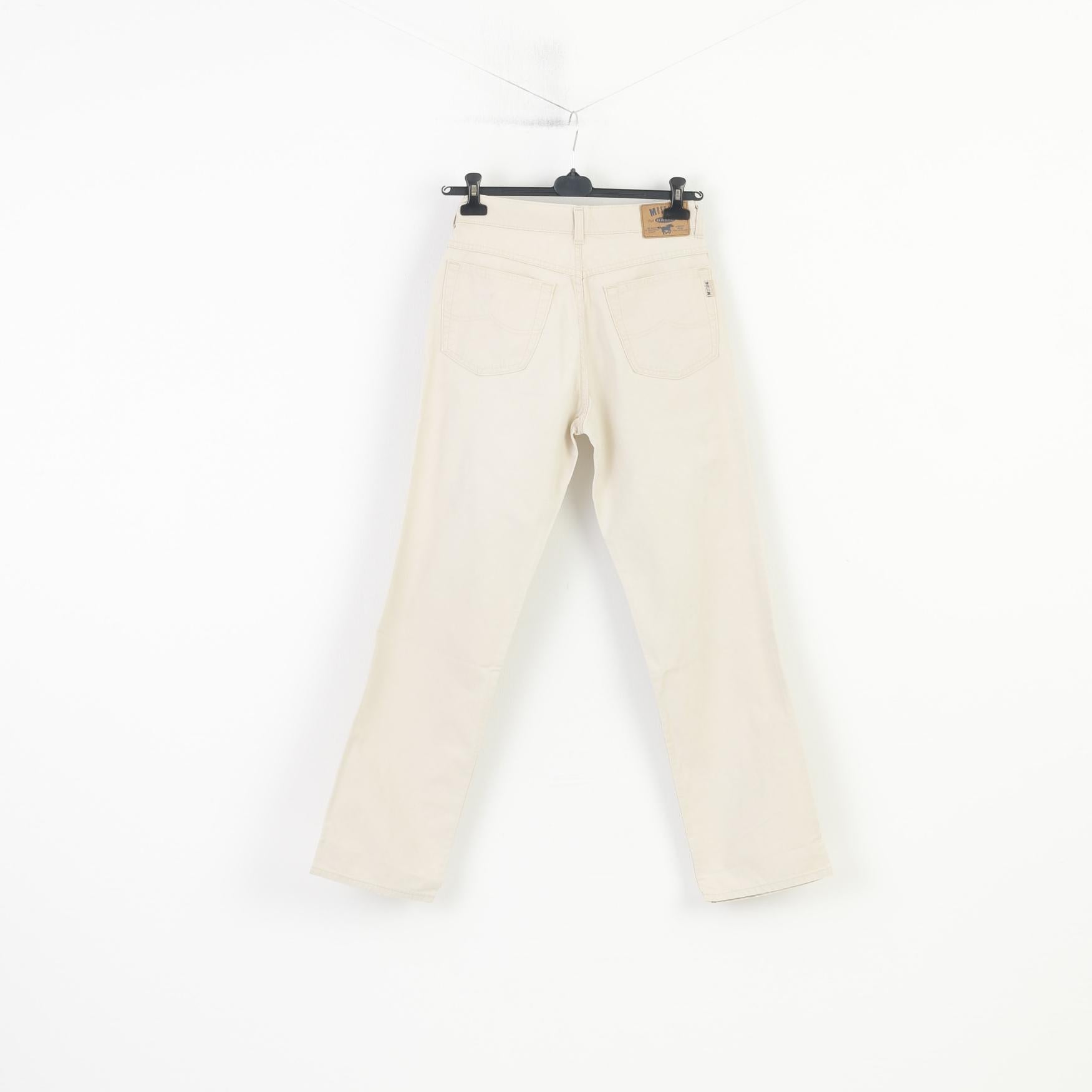 Mustang Hommes 34 Pantalon Beige Jeans Coton Basique Jambe Droite Pantalon Vintage 