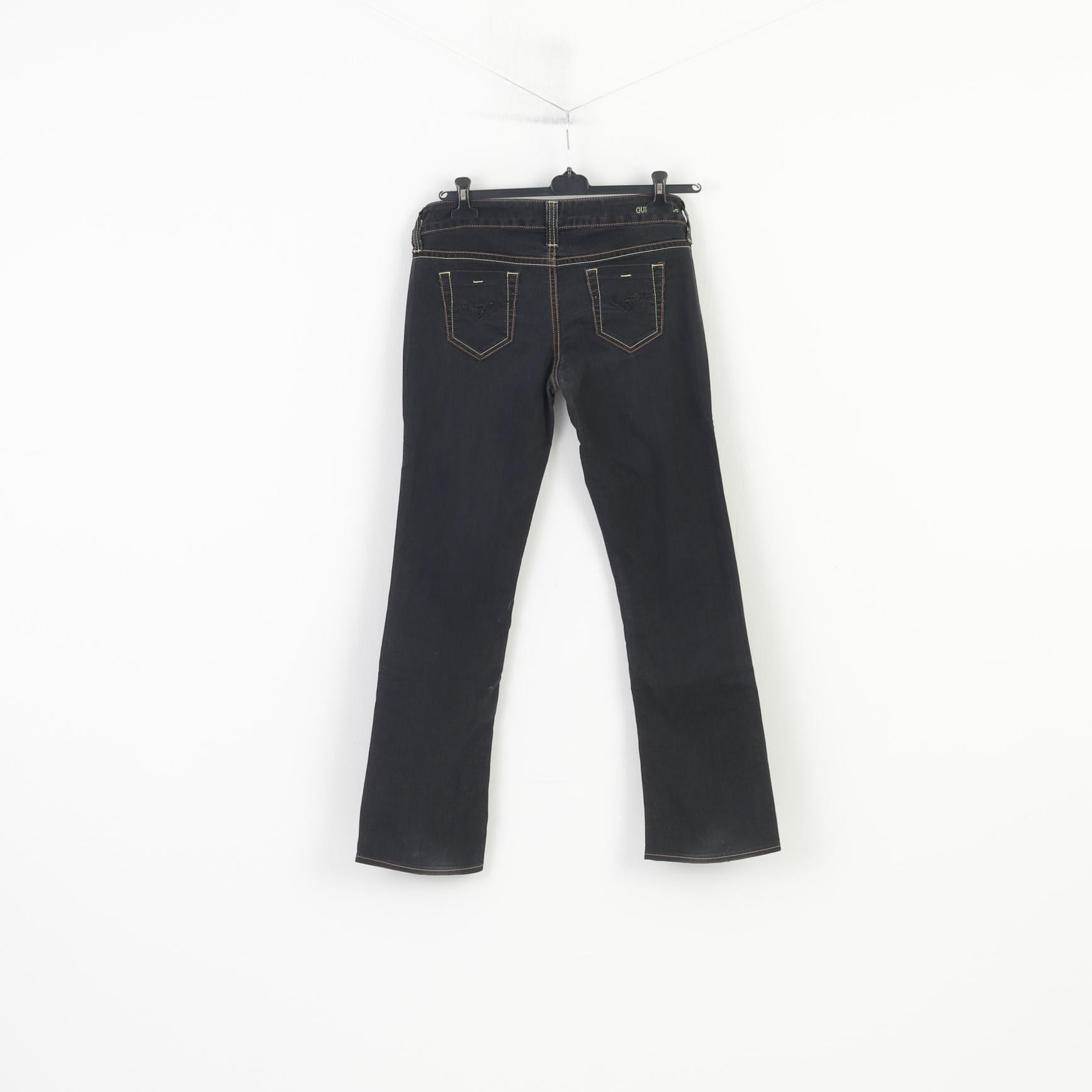 GUESS Premium Women 30 Jeans Trousers Navy Cotton Straight Leg Denim Vintage Pants