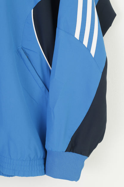 Adidas hommes 38 40 174 M veste bleu Vintage pleine fermeture éclair léger vêtements de sport haut