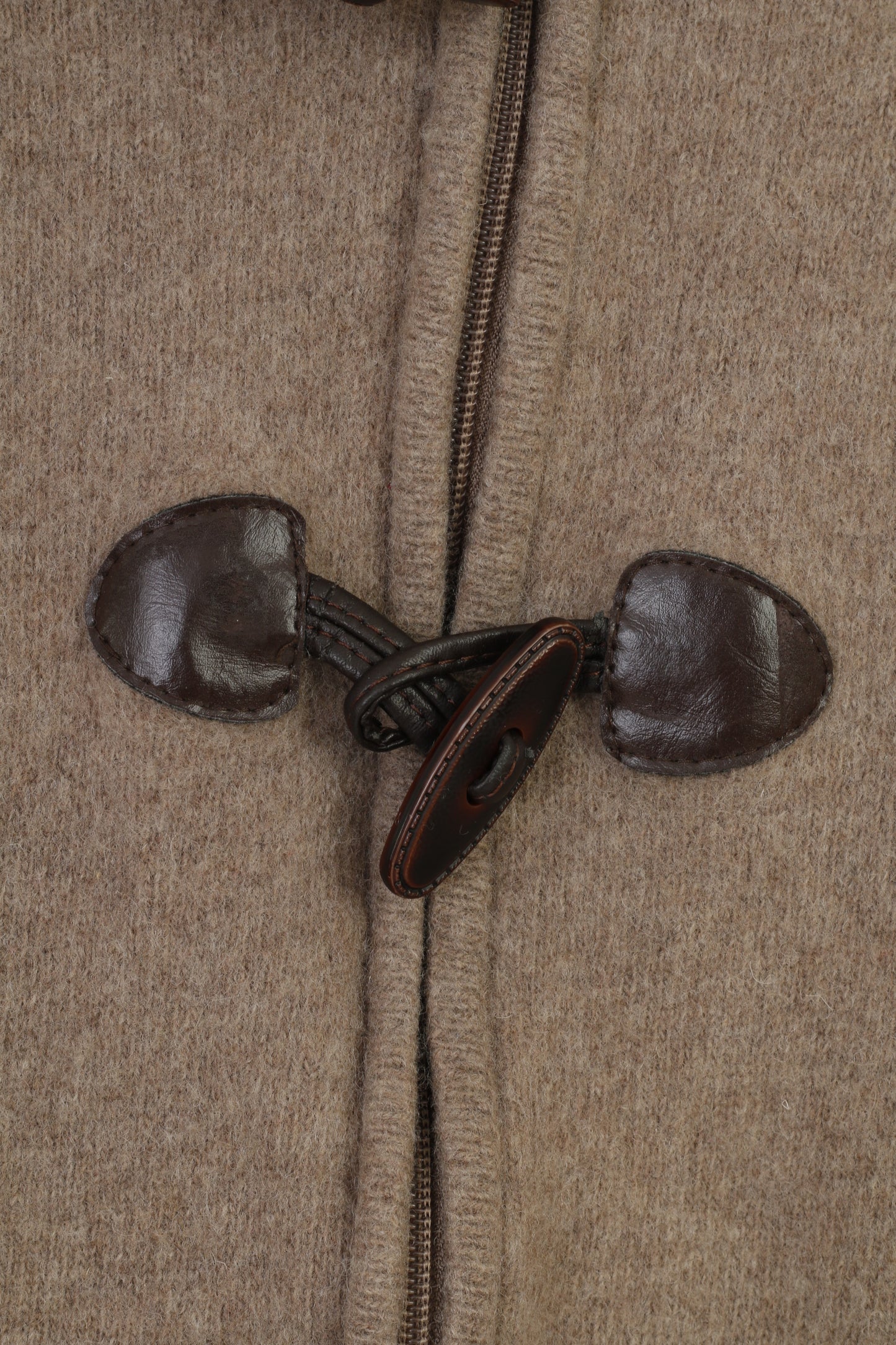 Jezequel Boys L Kids  Sweatshirt Brown Wool Full Zipper Long Sleeve Buttons Collar Top