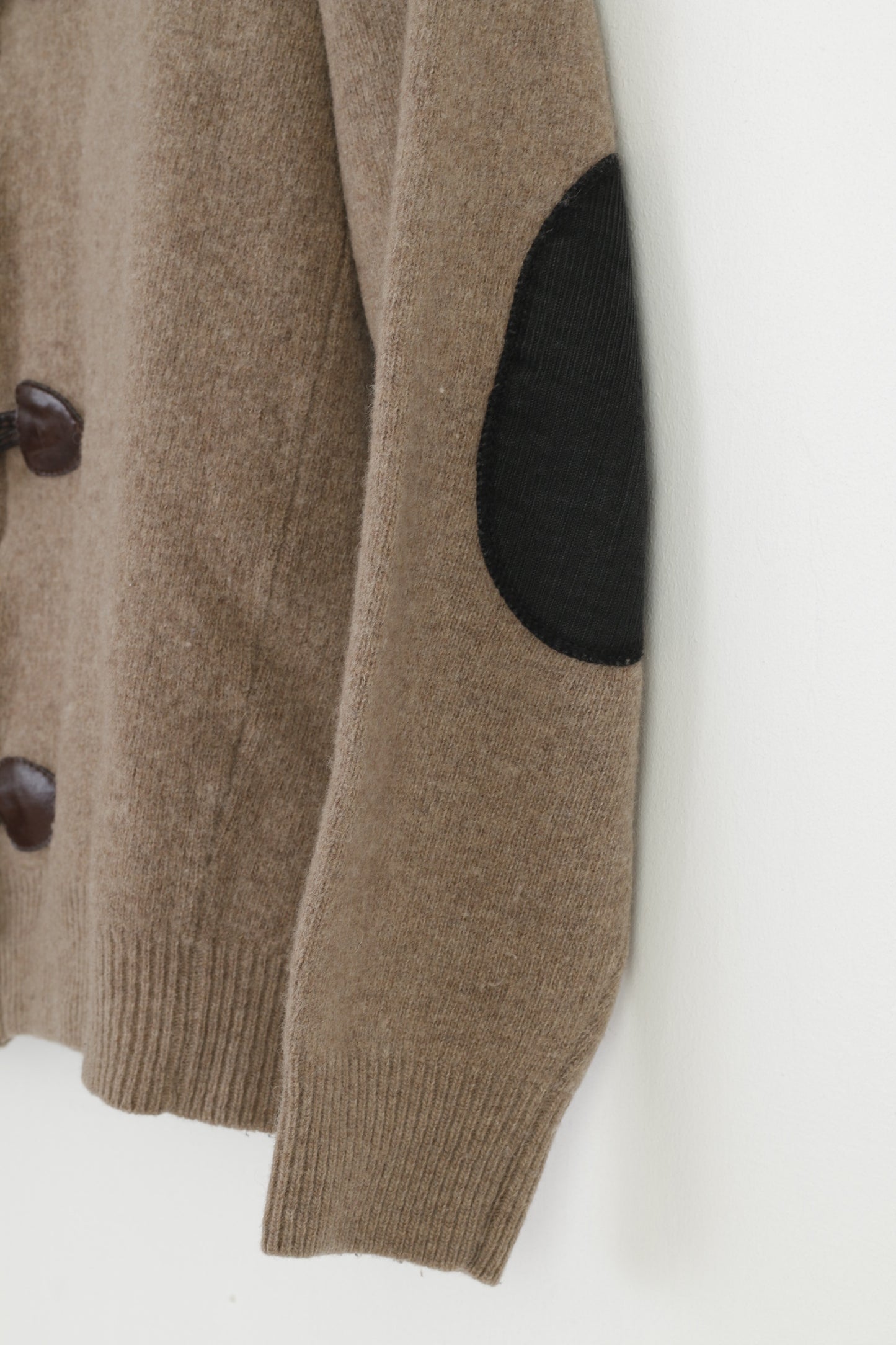 Jezequel Ragazzi L Felpa per bambini in lana marrone con cerniera intera manica lunga con bottoni e colletto