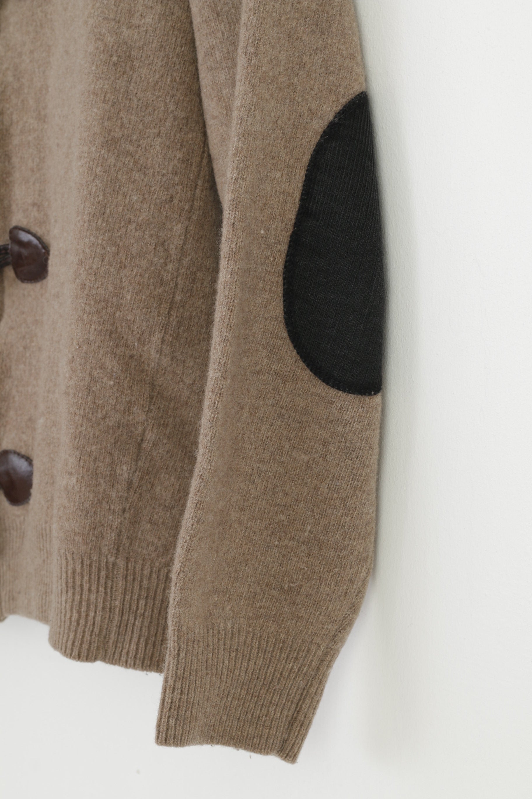 Jezequel Garçons L Enfants Sweat Marron Laine Fermeture Éclair Complète Manches Longues Boutons Col Haut