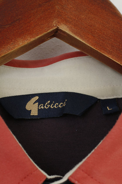 Gabicci Polo da uomo L in cotone blu navy a maniche corte, colletto standard, bottoni dettagliati