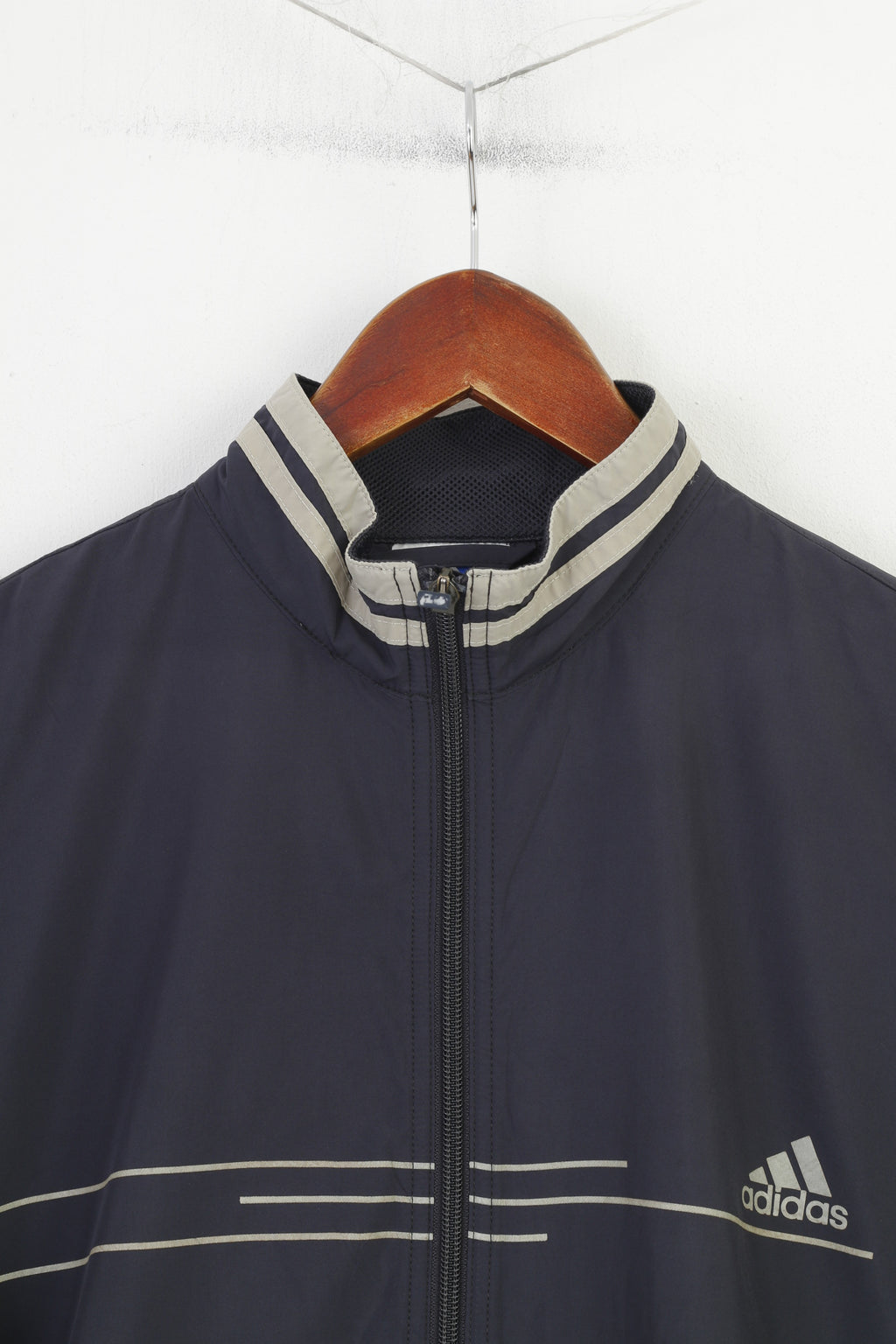 Adidas Hommes M Veste Marine Léger Vintage Run Sportswear Zip Up Training Top