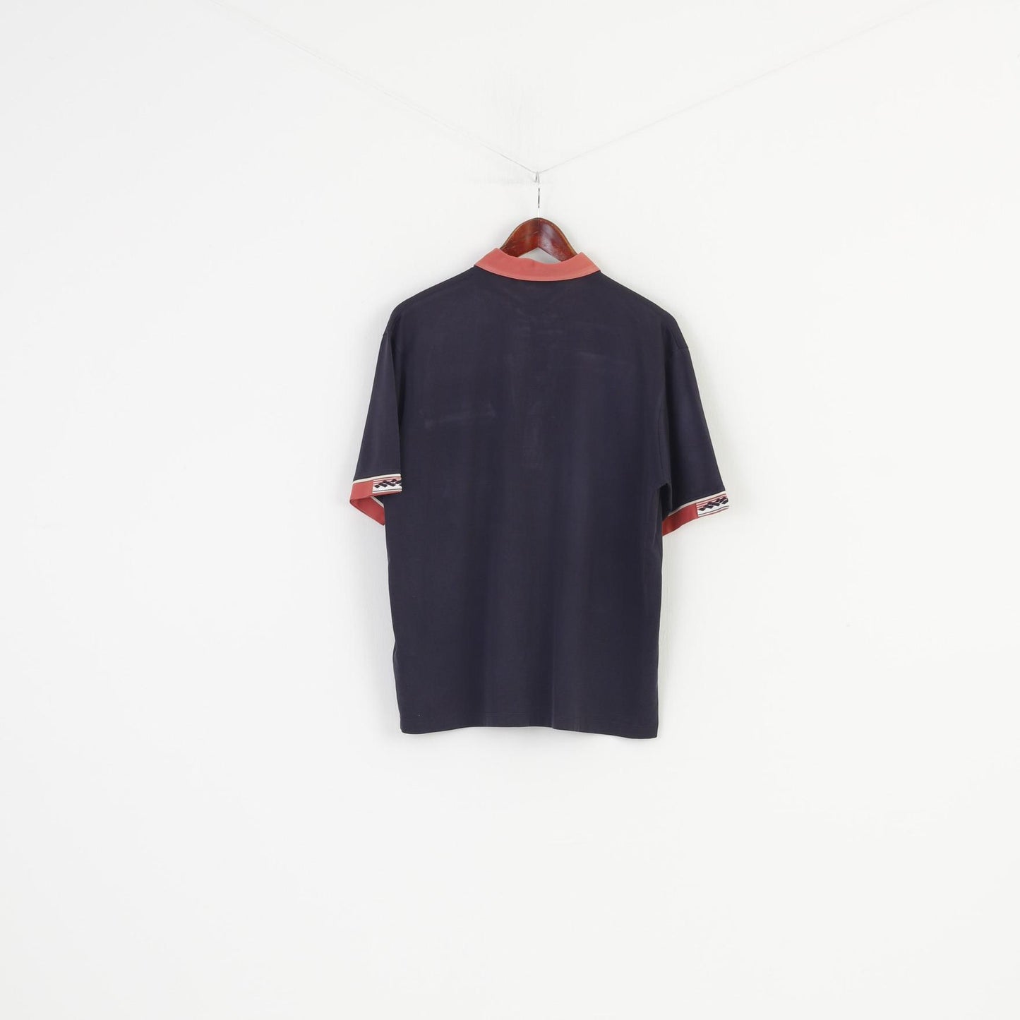 Gabicci Polo da uomo L in cotone blu navy a maniche corte, colletto standard, bottoni dettagliati