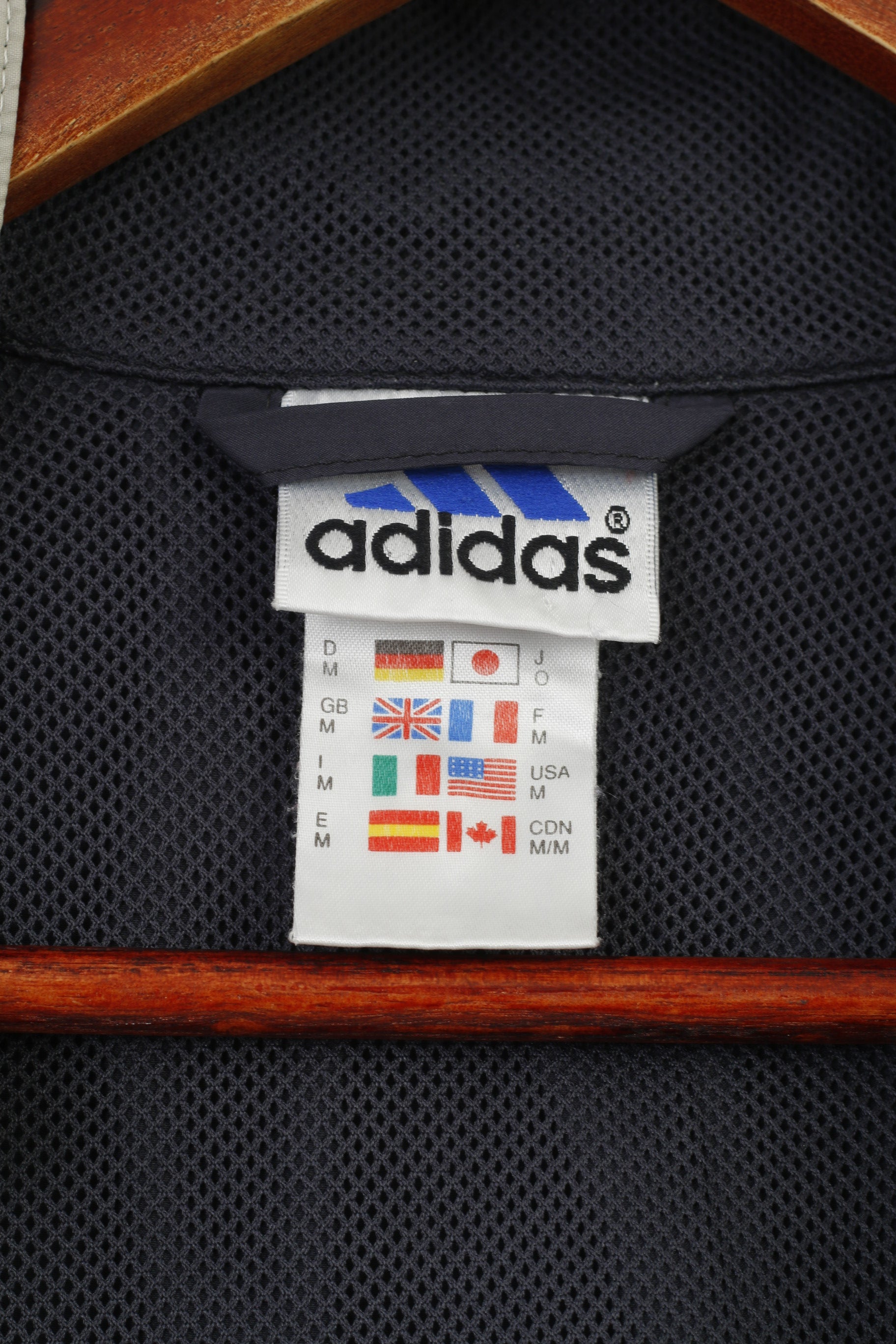 Adidas Hommes M Veste Marine Léger Vintage Run Sportswear Zip Up Training Top