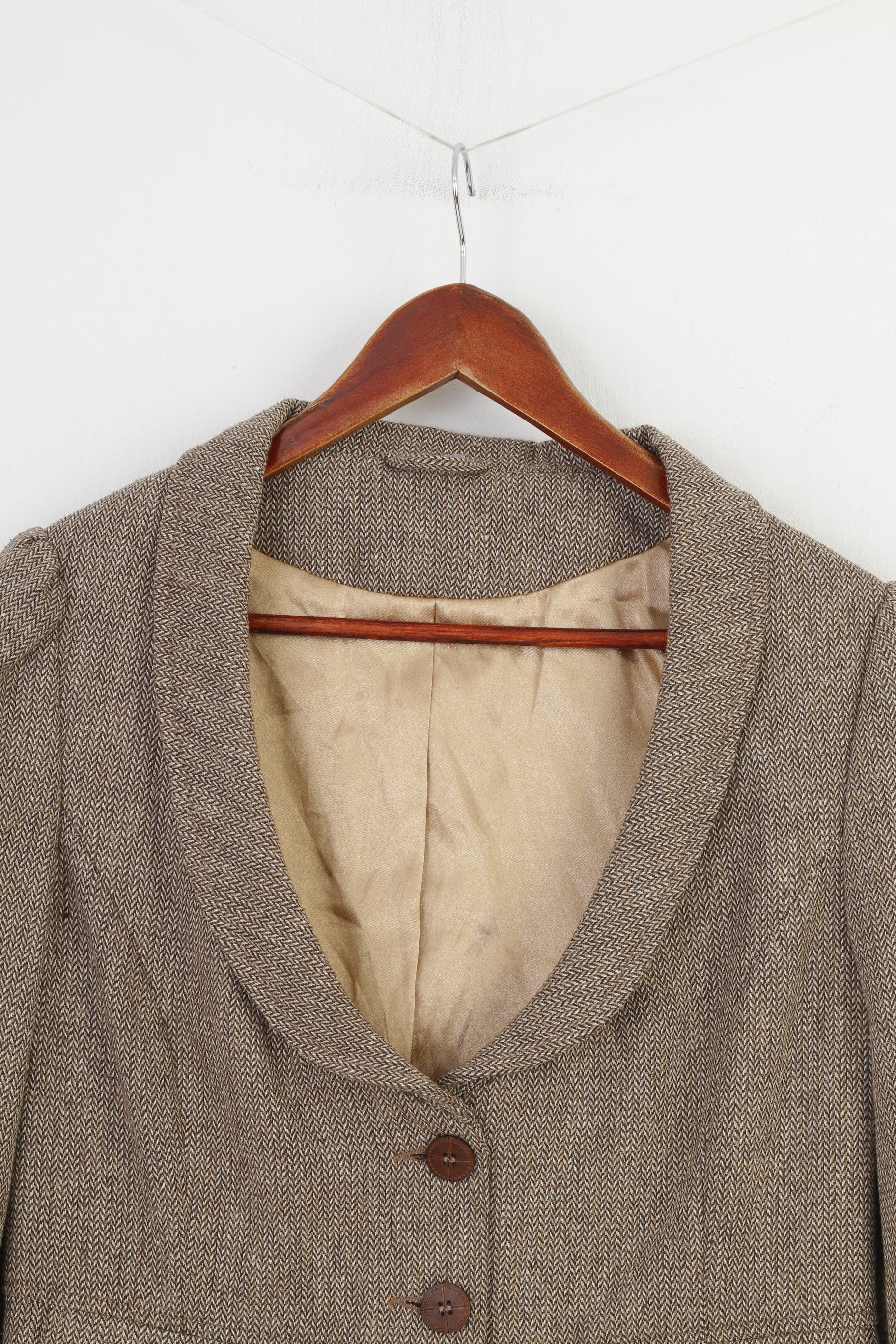 F&F Woman 16 Jacket Brown Buttons Collar Short Decorative Pockets Top